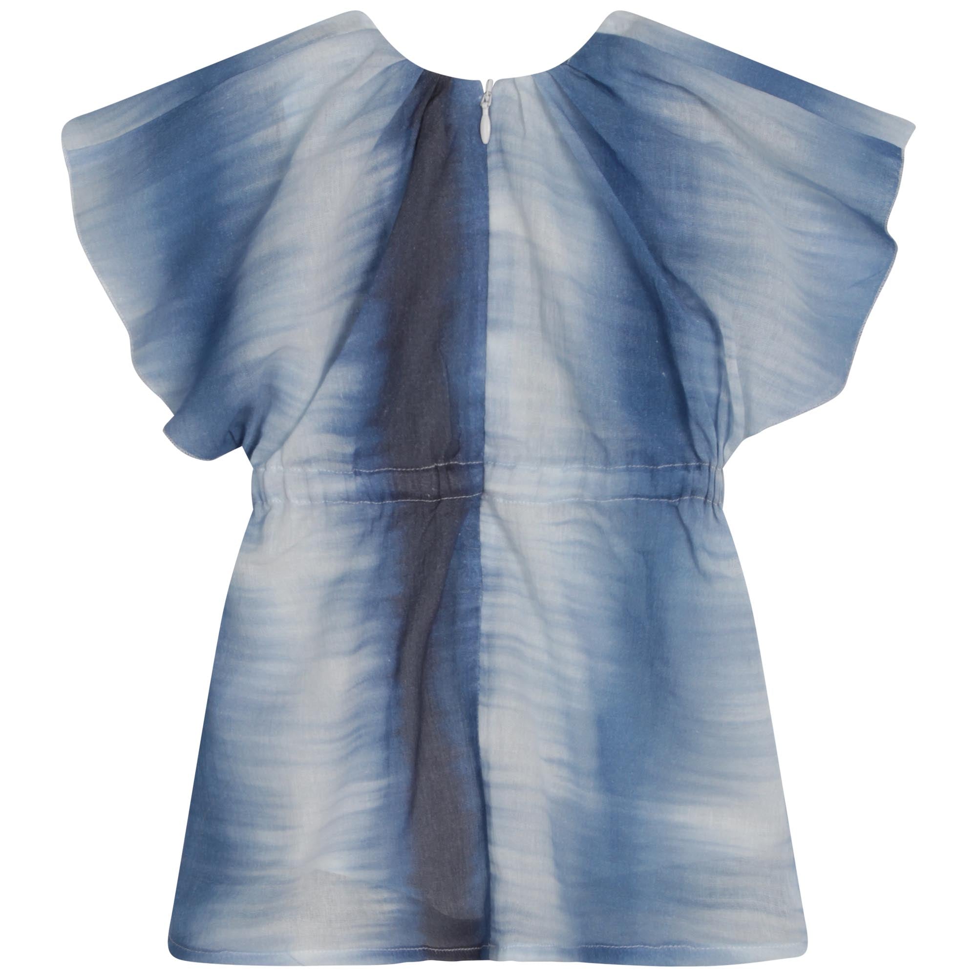Cotton gauze dress - Blue White