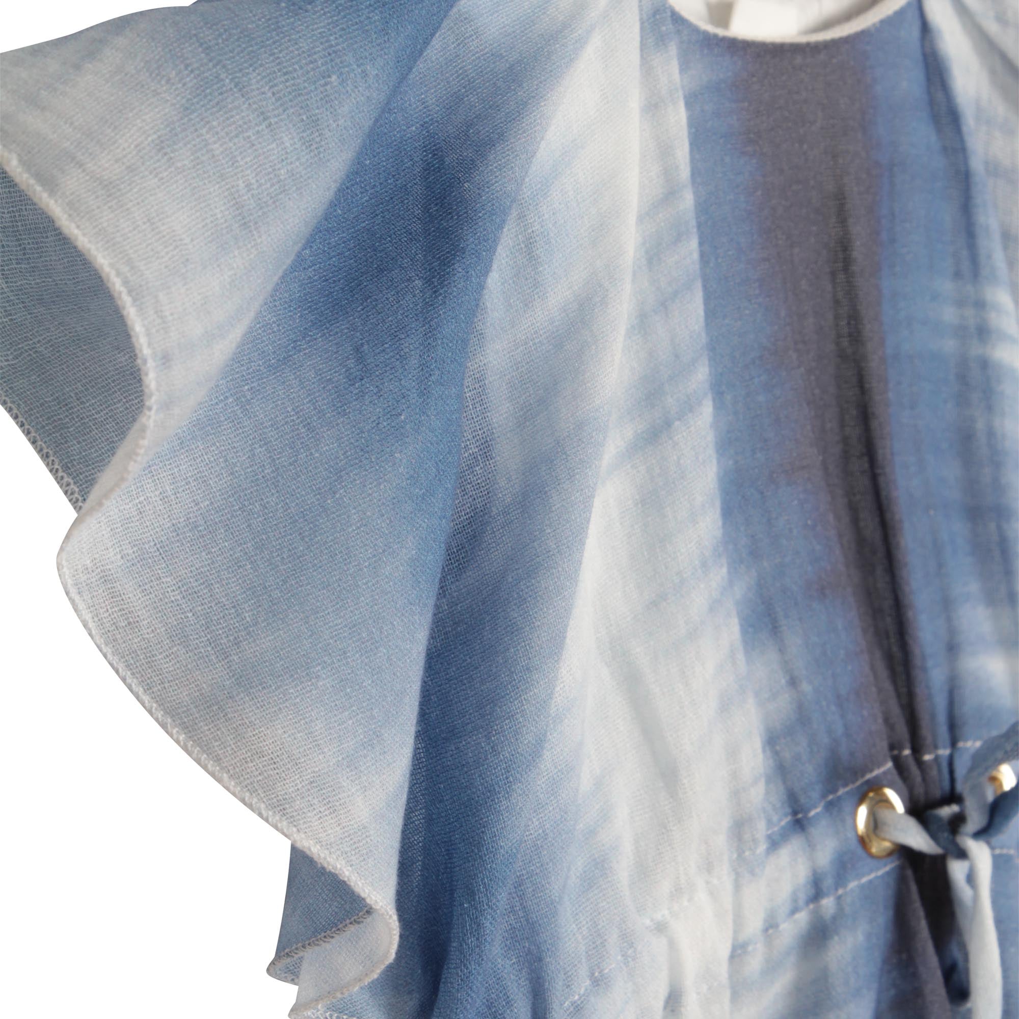 Cotton gauze dress - Blue White