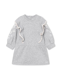 Cotton ruffled dress - Heather grey
