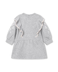 Flounced cotton dress - Heather grey