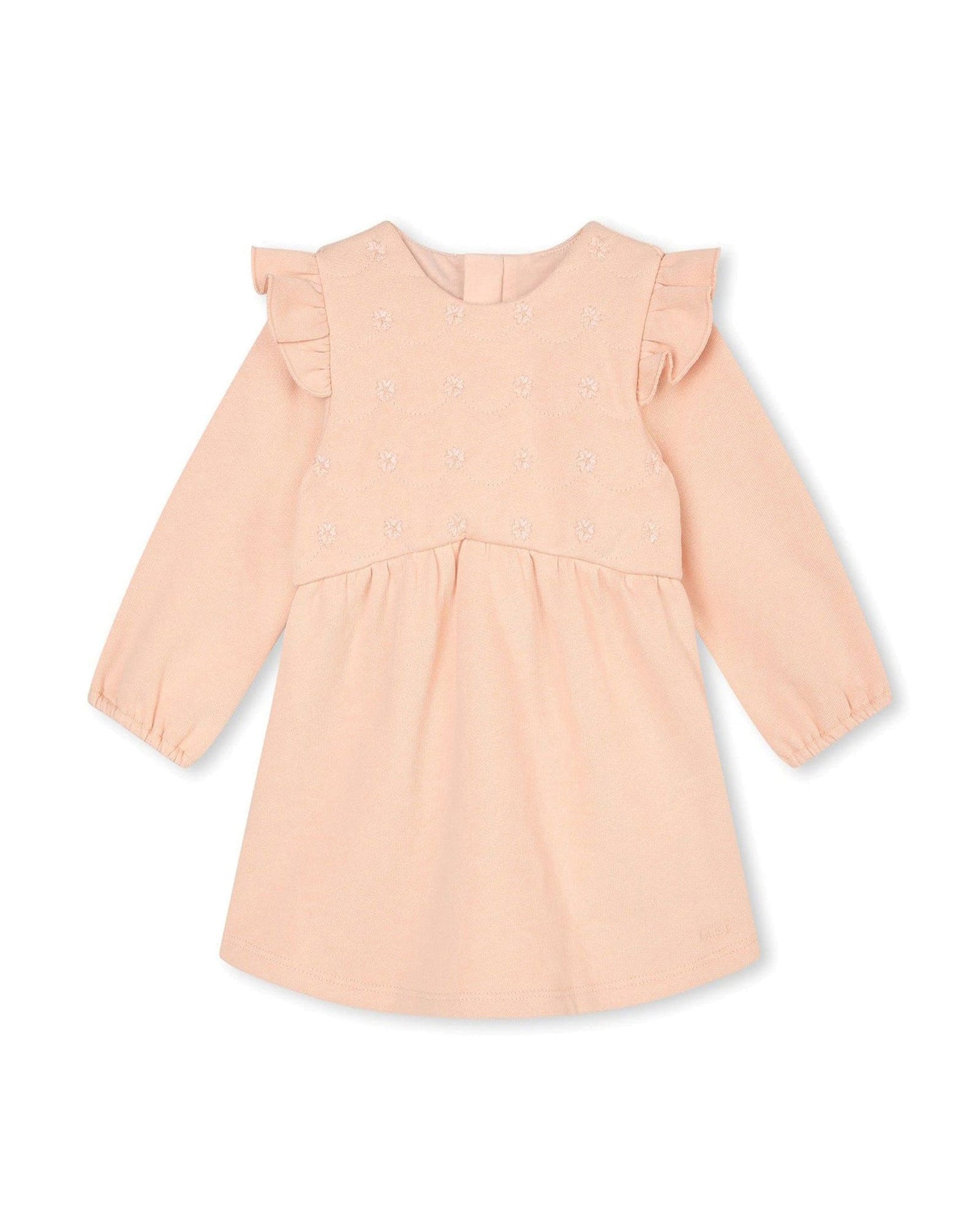 Robe à manches longues en coton - Bois de rose