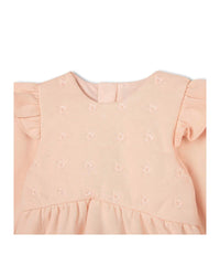 Robe à manches longues en coton - Bois de rose