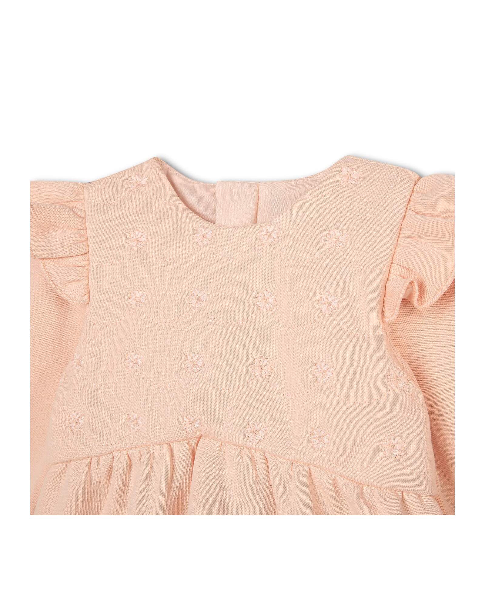 Robe à manches longues en coton - Bois de rose