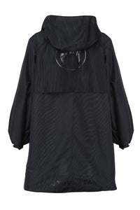 Veste coupe-vent moire à capuche recyclé - Black