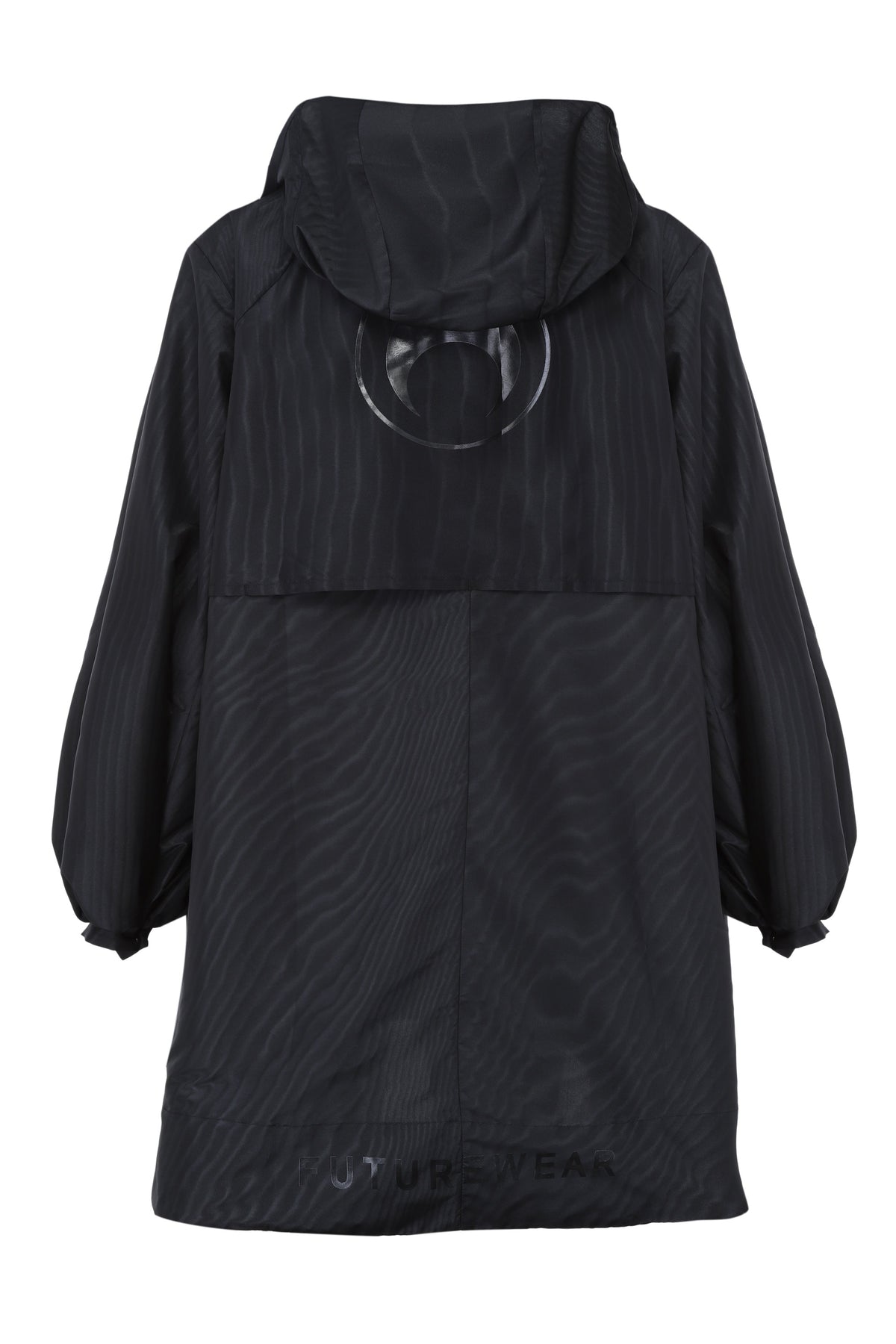 Veste coupe-vent moire à capuche recyclé - Black