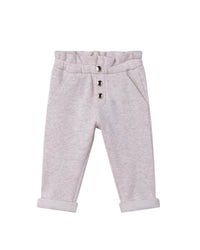 Pantalon à taille élastiquée - Beige Clair