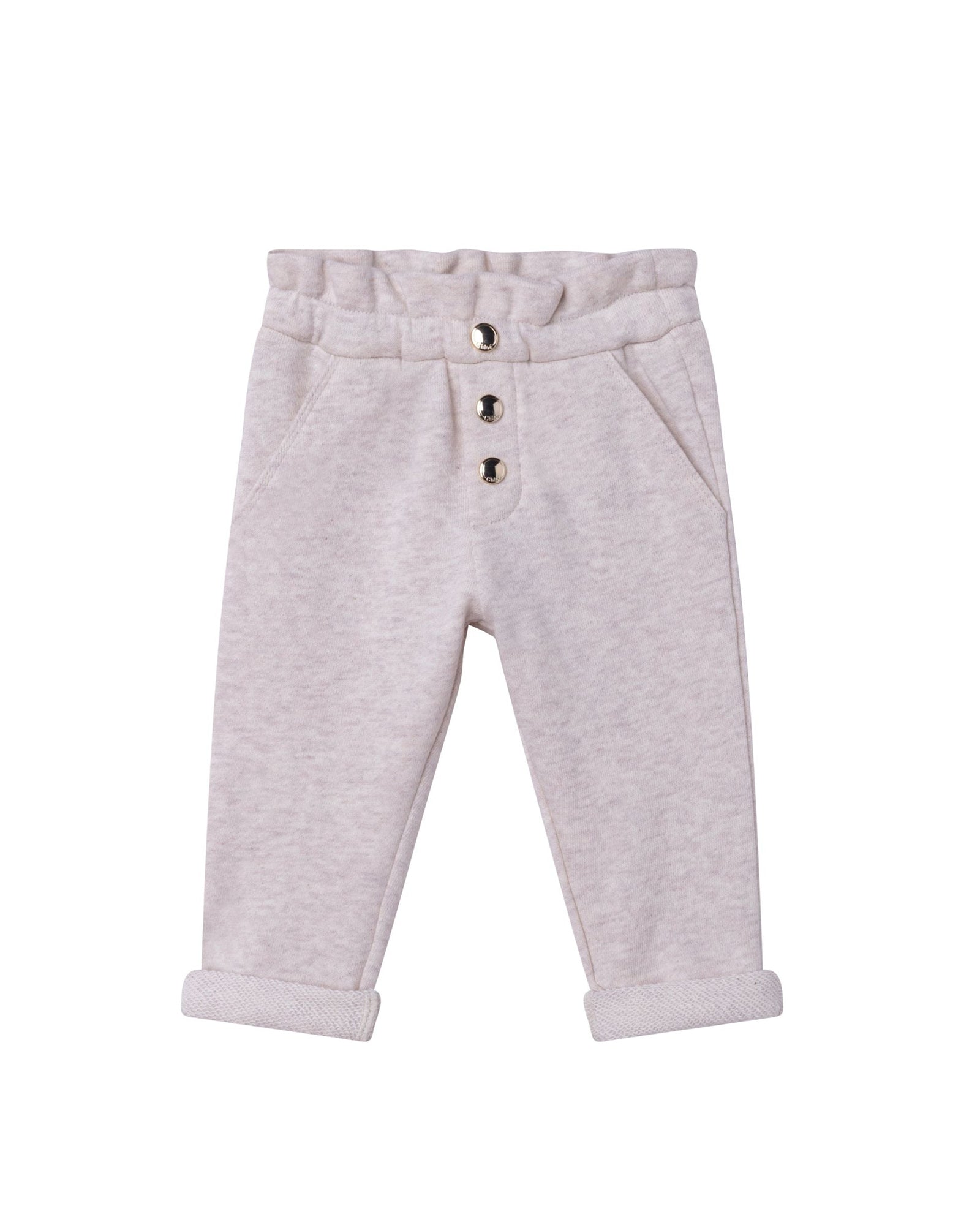 Pantalon à taille élastiquée - Beige Clair