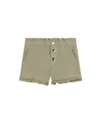Cotton herringbone shorts - Tender Green