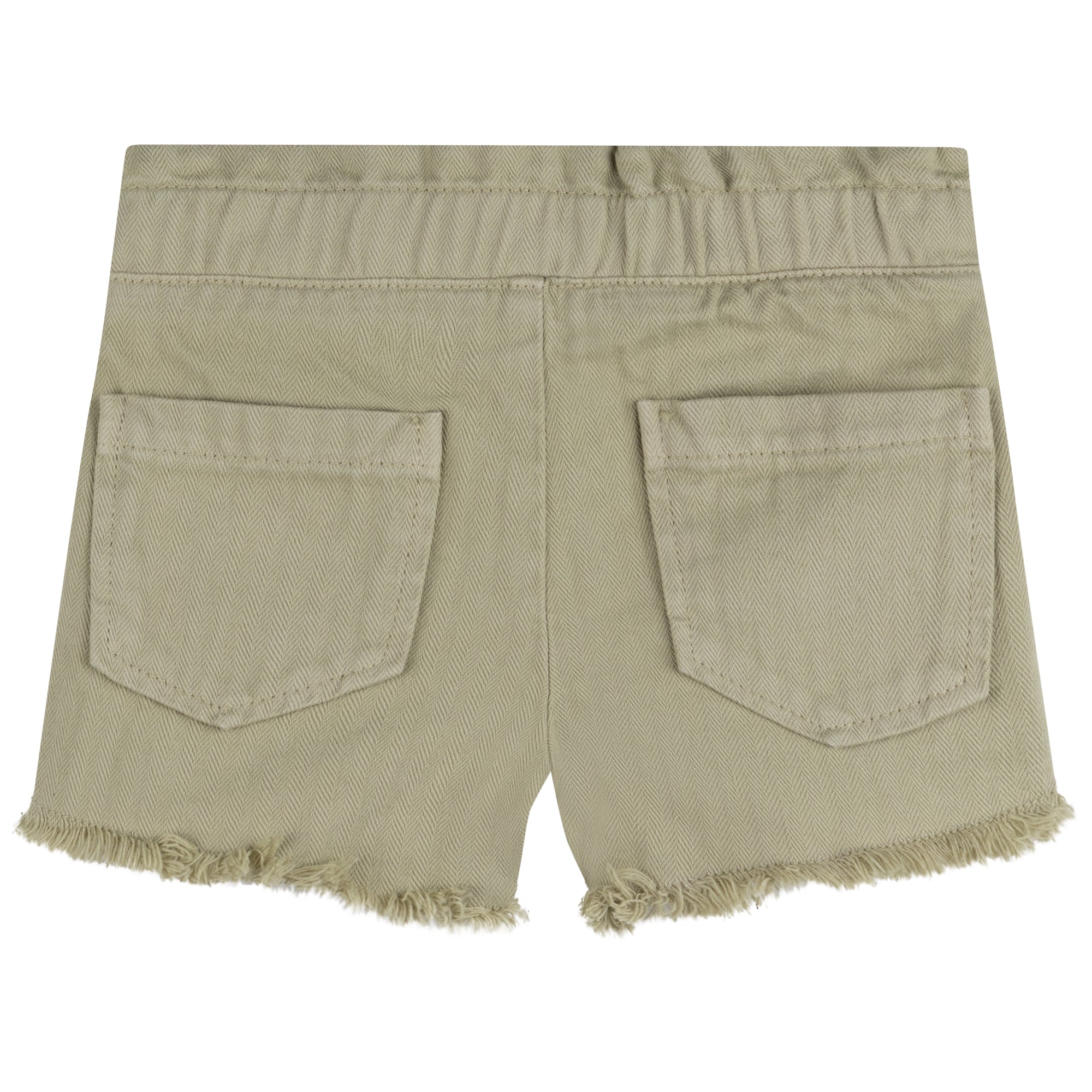 Cotton herringbone shorts - Tender Green