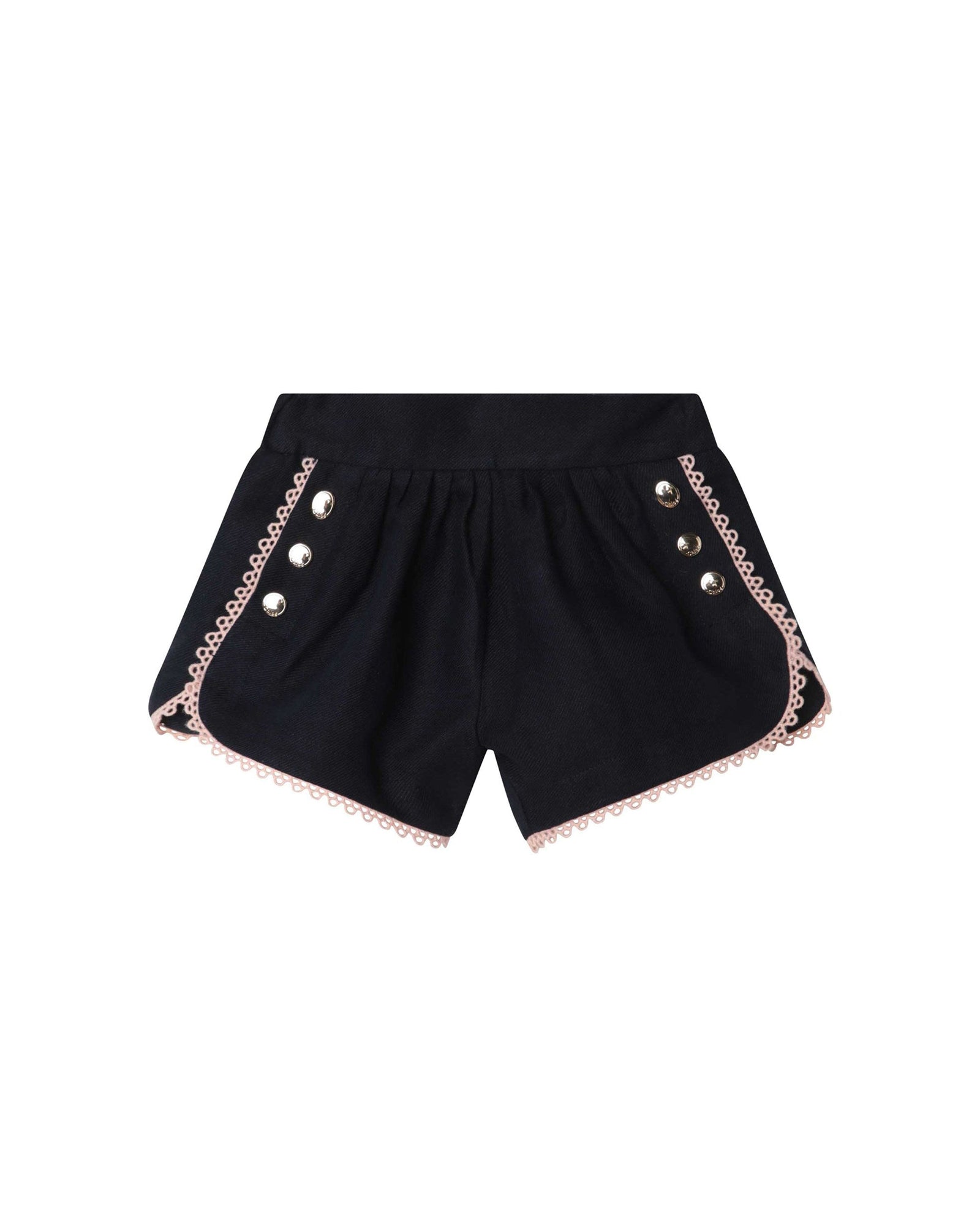 Short à pressions en lin - Bleu Amiral
