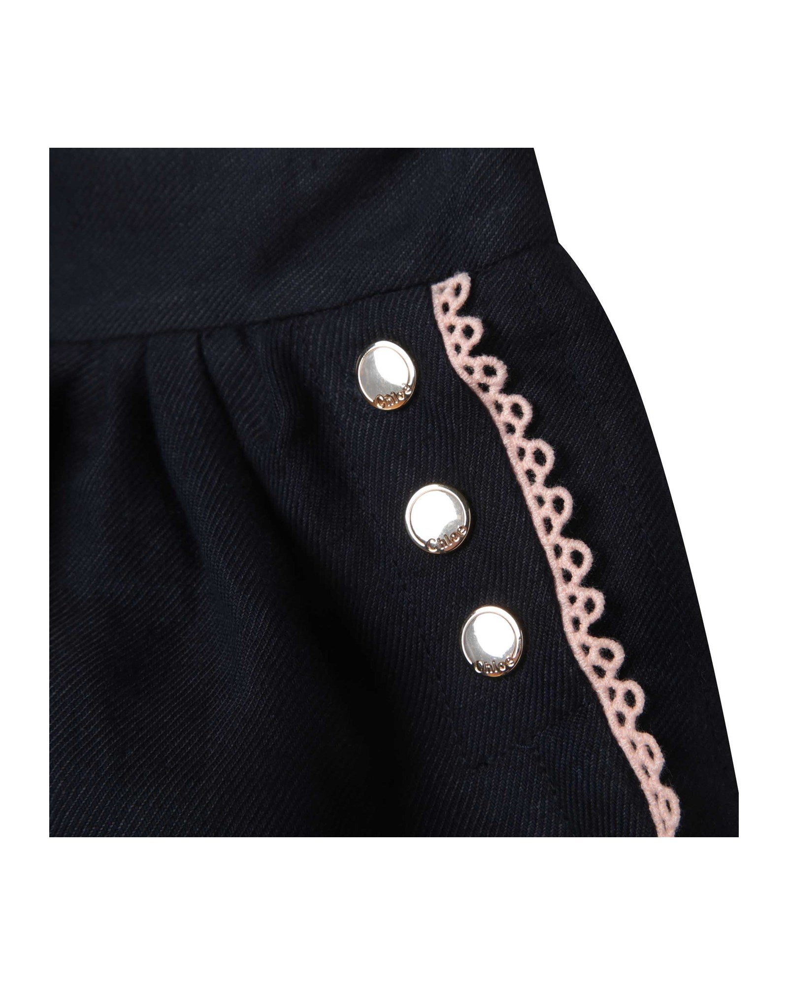 Short à pressions en lin - Bleu Amiral