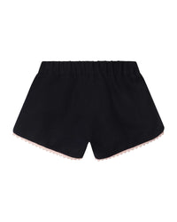 Short à pressions en lin - Bleu Amiral