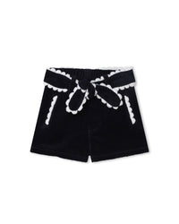 Elasticated velvet shorts - Bleu Amiral