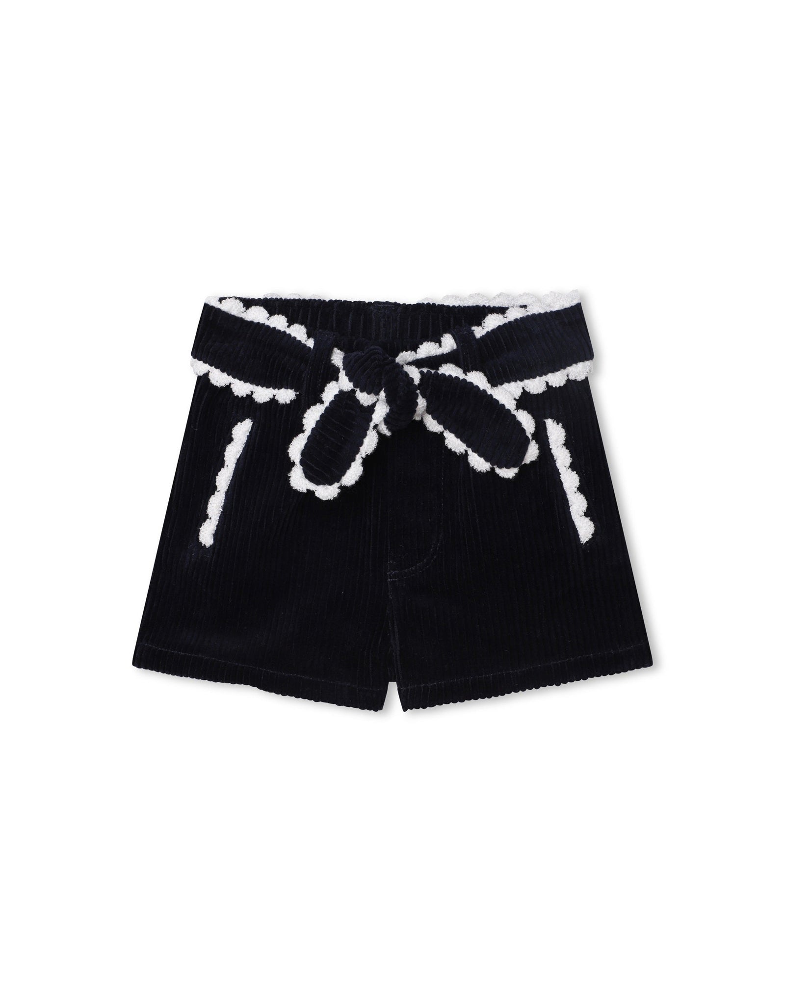 Elasticated velvet shorts - Bleu Amiral