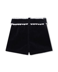 Elasticated velvet shorts - Bleu Amiral