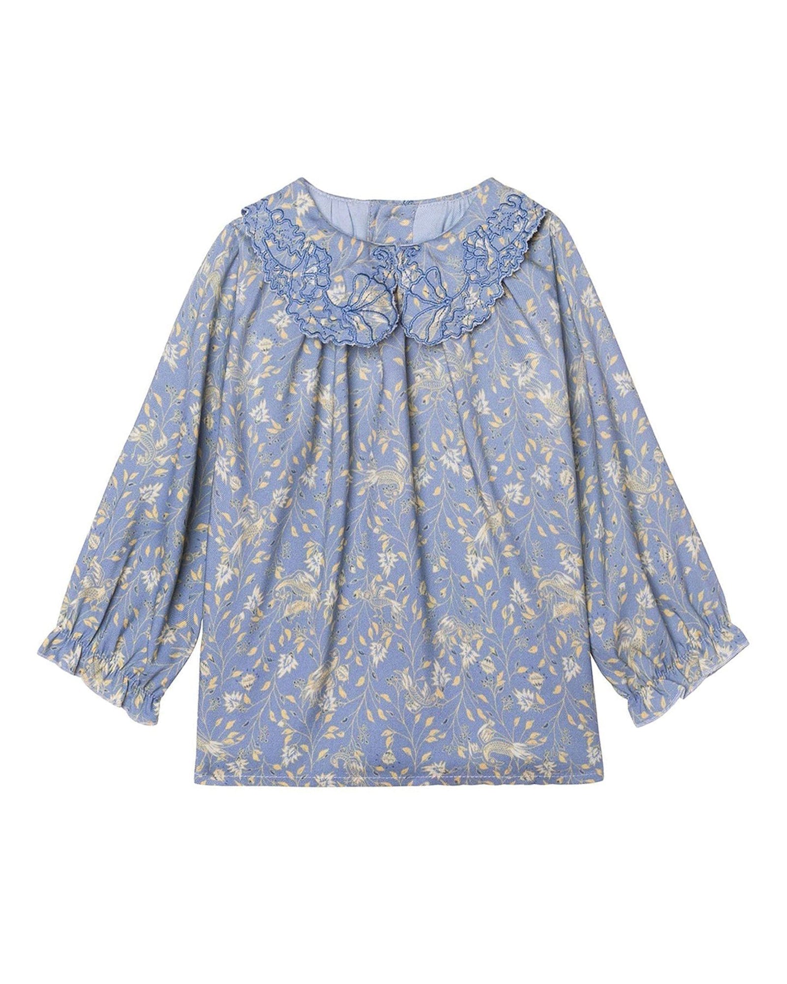 Blouse en twill art déco - Ice blue