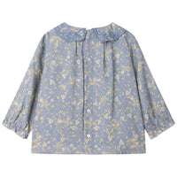 Blouse en twill art déco - Ice blue
