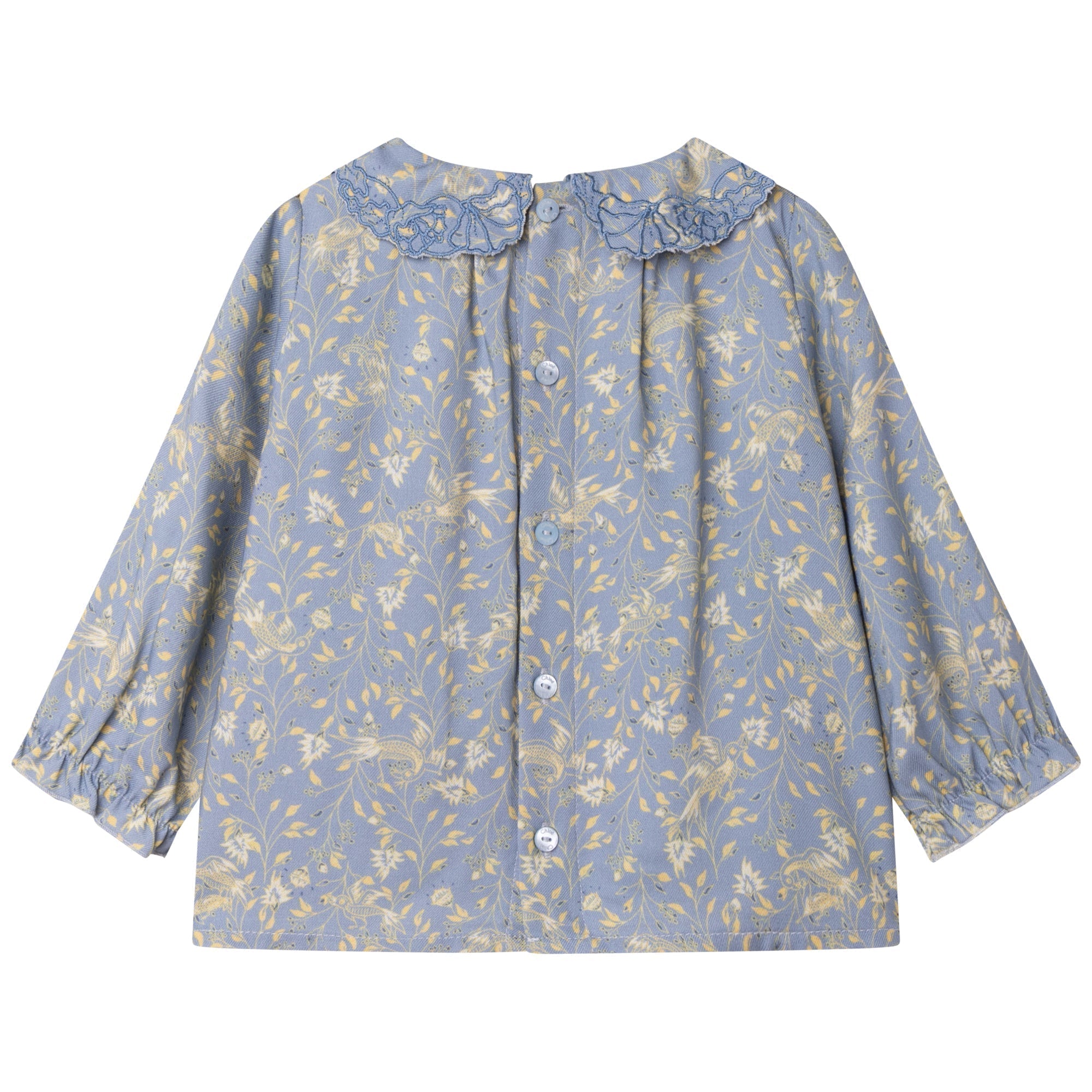 Blouse en twill art déco - Ice blue