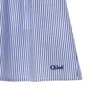 Blouse en tissu rayé bande brodée - Rayure Bleu