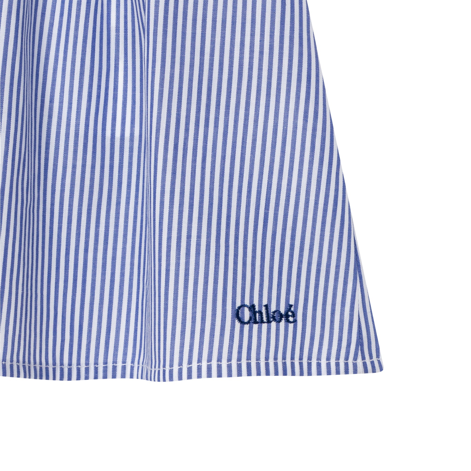 Blouse en tissu rayé bande brodée - Rayure Bleu