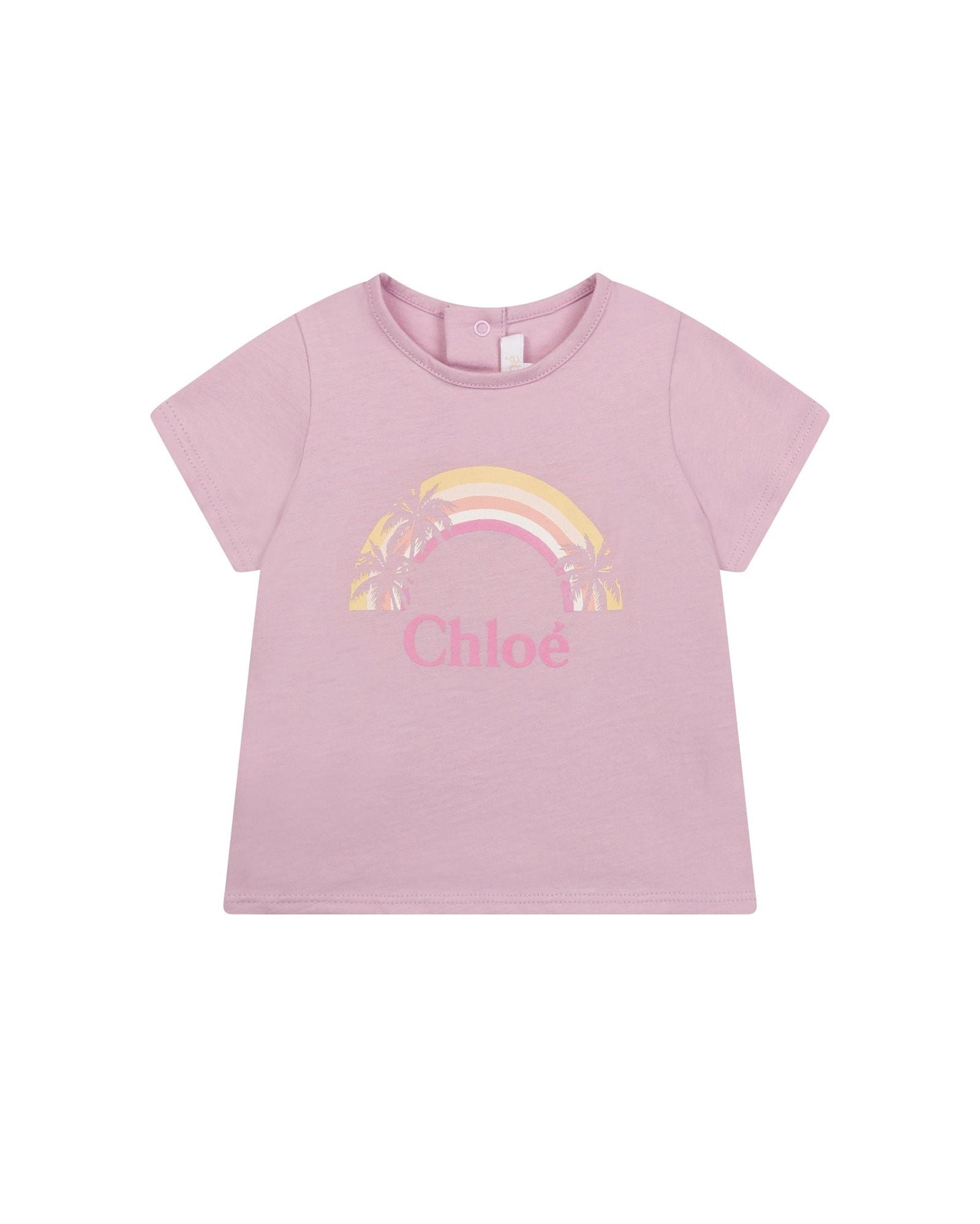 T-shirt avec visuel arc-en-ciel et logo - Mauve