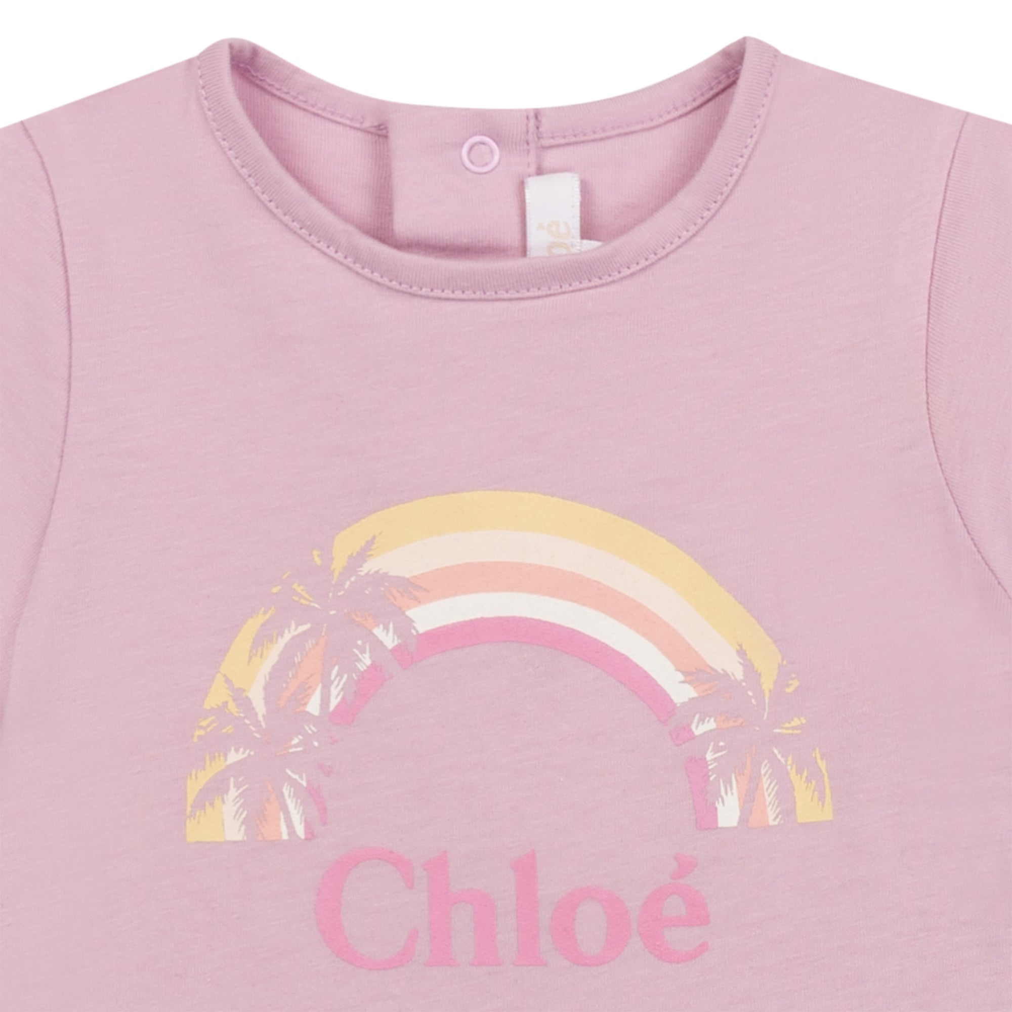 T-shirt avec visuel arc-en-ciel et logo - Mauve