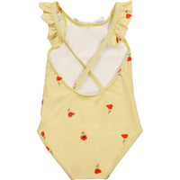 Maillot de bain 1 pièce avec imprimé coquelicot - Light Lime