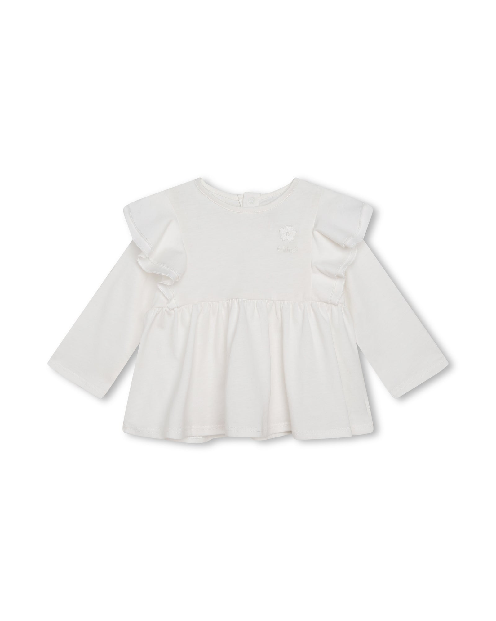 Embroidered t-shirt and shorts set - White Beige