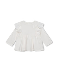 Ensemble t-shirt et short brodé - Blanc Beige