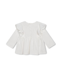 Ensemble t-shirt et short brodé - Blanc Beige