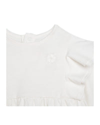 Ensemble t-shirt et short brodé - Blanc Beige