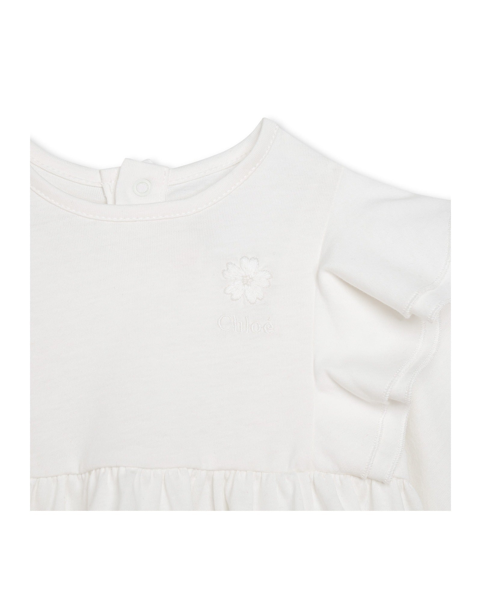 Embroidered t-shirt and shorts set - White Beige