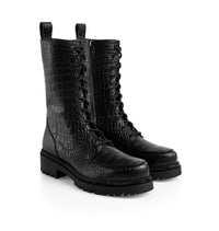 Bottes Biker Bika en cuir - Noir