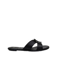 Sandales plates Chantel à strass en satin - Nero & Jet-Light Crome