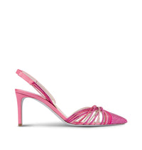 Slingbacks Vida 75 à strass en daim - Rosa