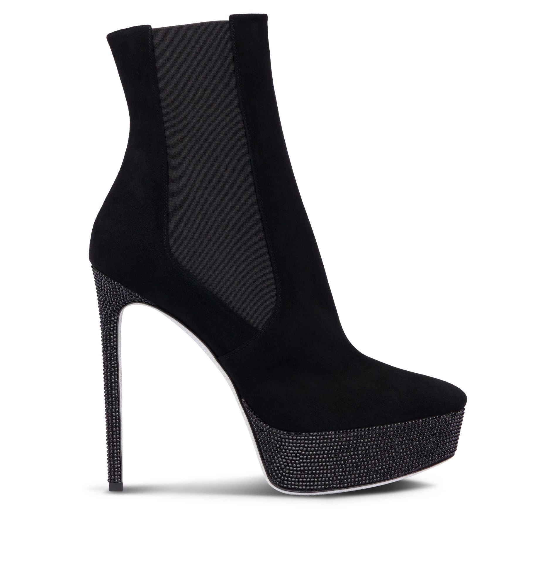 Bottines à plateforme Selena 130 en daim - Nero & Jet