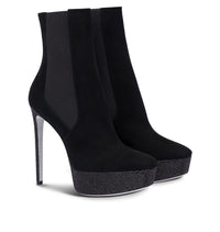 Bottines à plateforme Selena 130 en daim - Nero & Jet