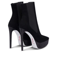 Bottines à plateforme Selena 130 en daim - Nero & Jet