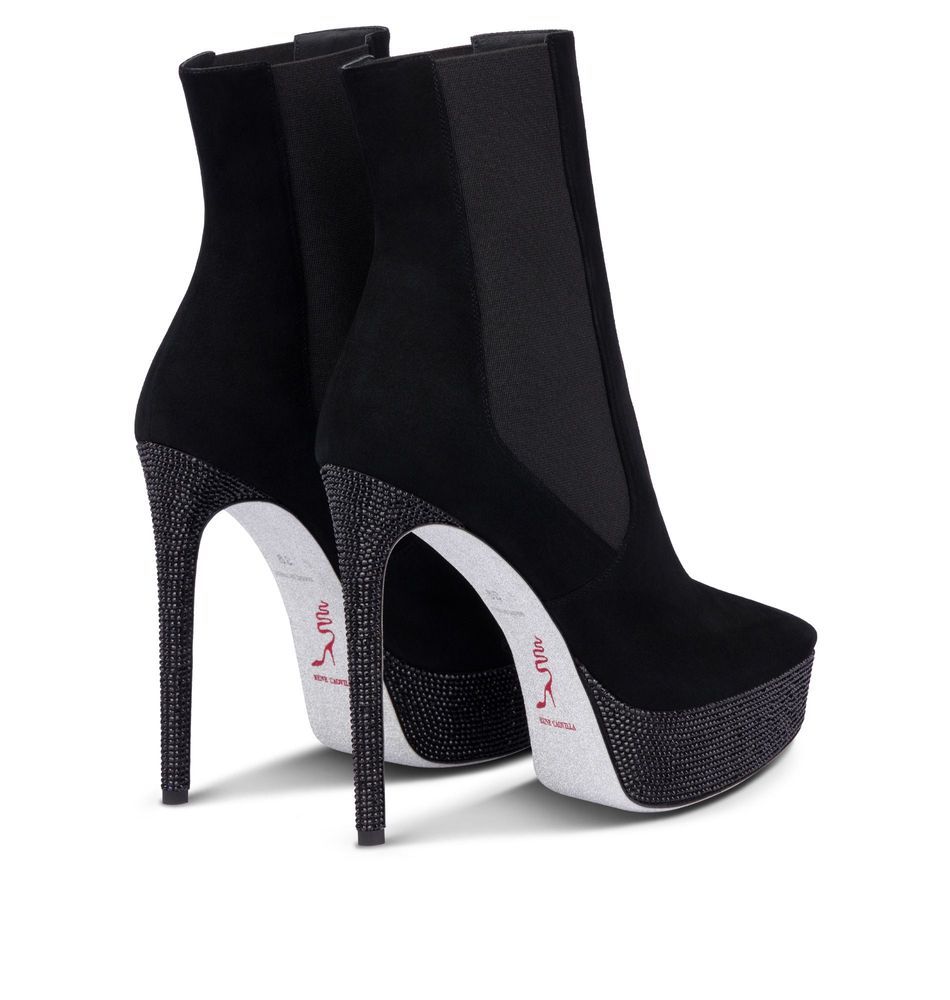 Bottines à plateforme Selena 130 en daim - Nero & Jet