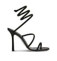 Sandales à talons Cleopatra 105 à strass en satin - Nero & Jet