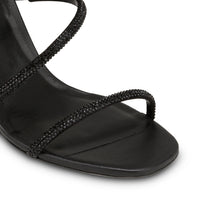 Sandales à talons Cleopatra 105 à strass en satin - Nero & Jet