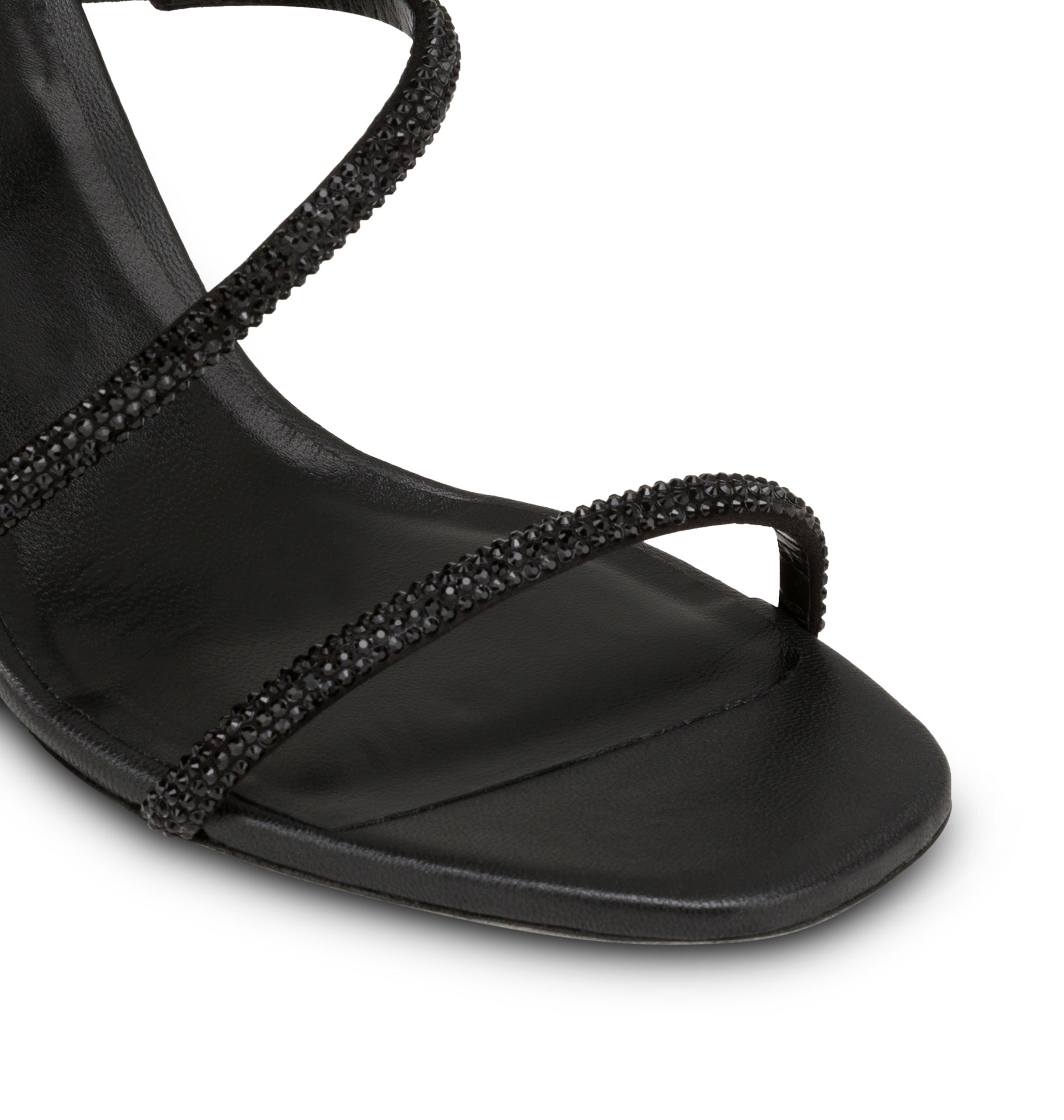 Sandales à talons Cleopatra 105 à strass en satin - Nero & Jet