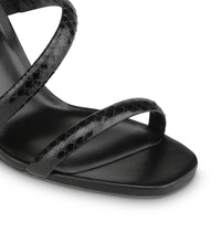 Sandales à talons Cleopatra 105 en cuir précieux - Nero Lucido