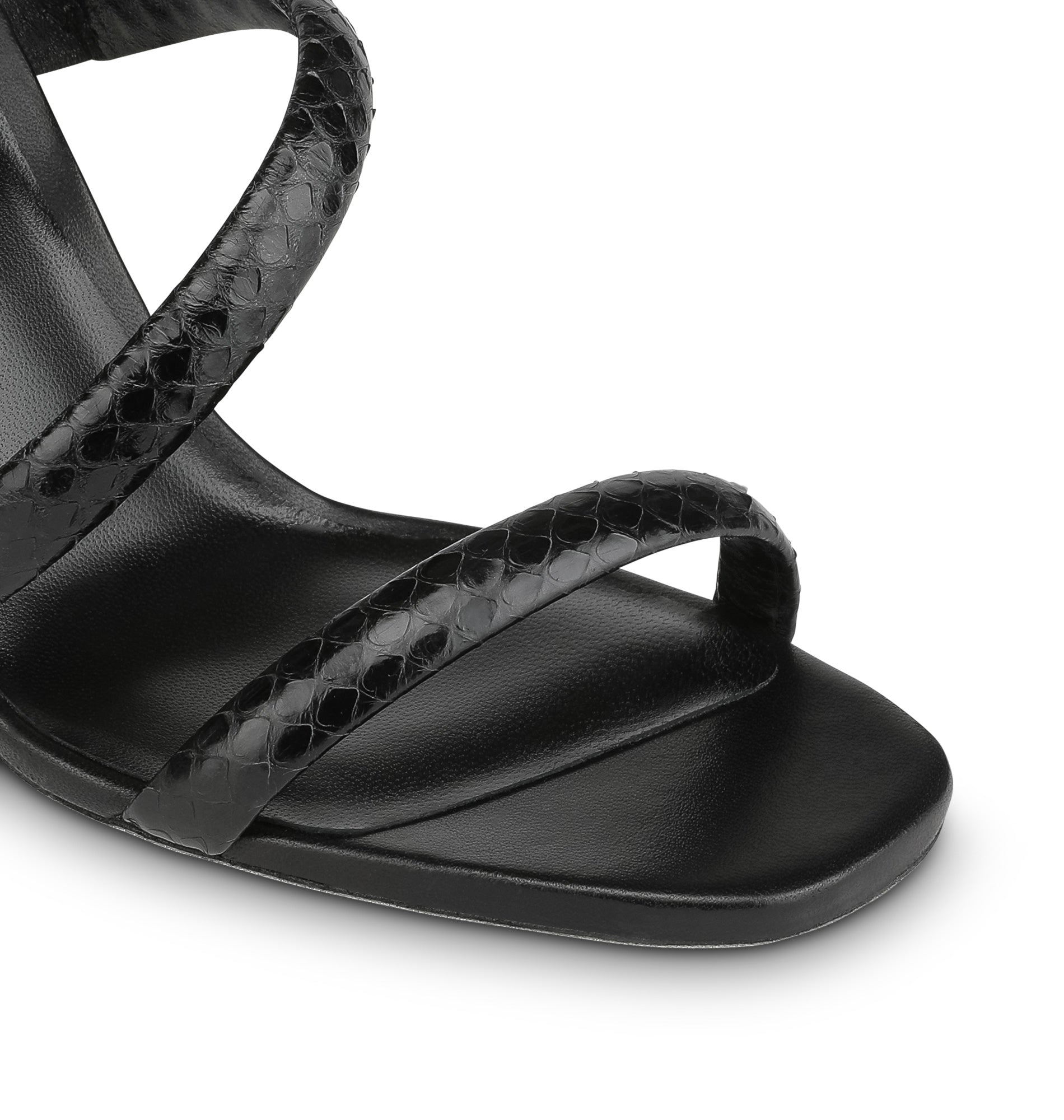 Sandales à talons Cleopatra 105 en cuir précieux - Nero Lucido