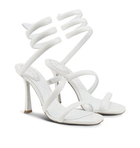 Sandales à talons Cleopatra 105 en cuir - Bianco