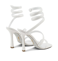 Sandales à talons Cleopatra 105 en cuir - Bianco