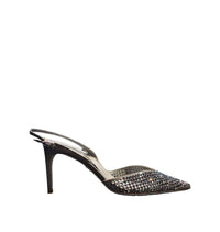 Slingbacks Ginger 80 à strass en cuir - Grigio & Light Crome