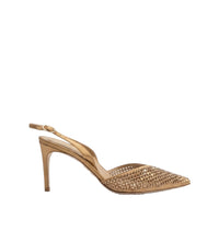 Slingbacks Ginger 80 à strass en satin - Oro & Sunshine