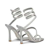 Sandales à talons Cleopatra 105 à strass en satin - Grigio & Silvershade