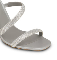 Sandales à talons Cleopatra 105 à strass en satin - Grigio & Silvershade